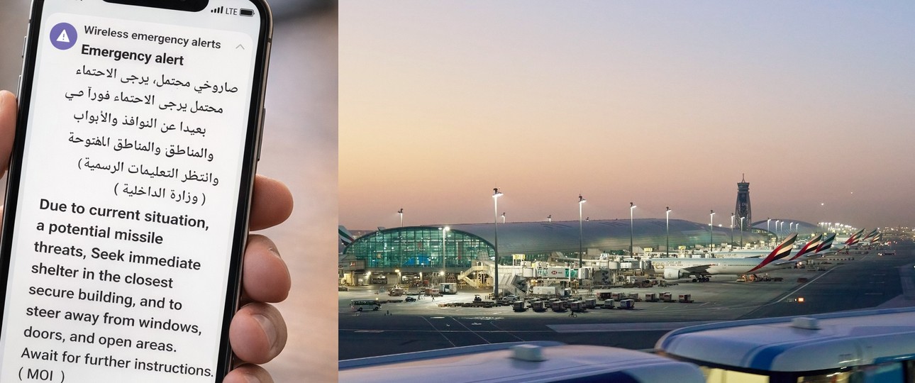 Alarm für Einwohnerinnen und Einwohner: Flughafen Dubai International.