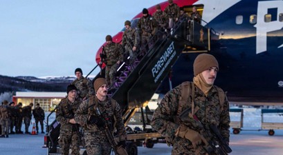 Flugzeug der New England Patriots: Brachte Soldaten nach Norwegen. 