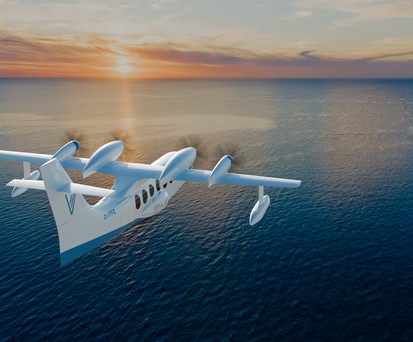 Animation der Polaris im Look von Evia Aero: Frühestens ab 2030 werden die ersten Flugzeuge geliefert. 