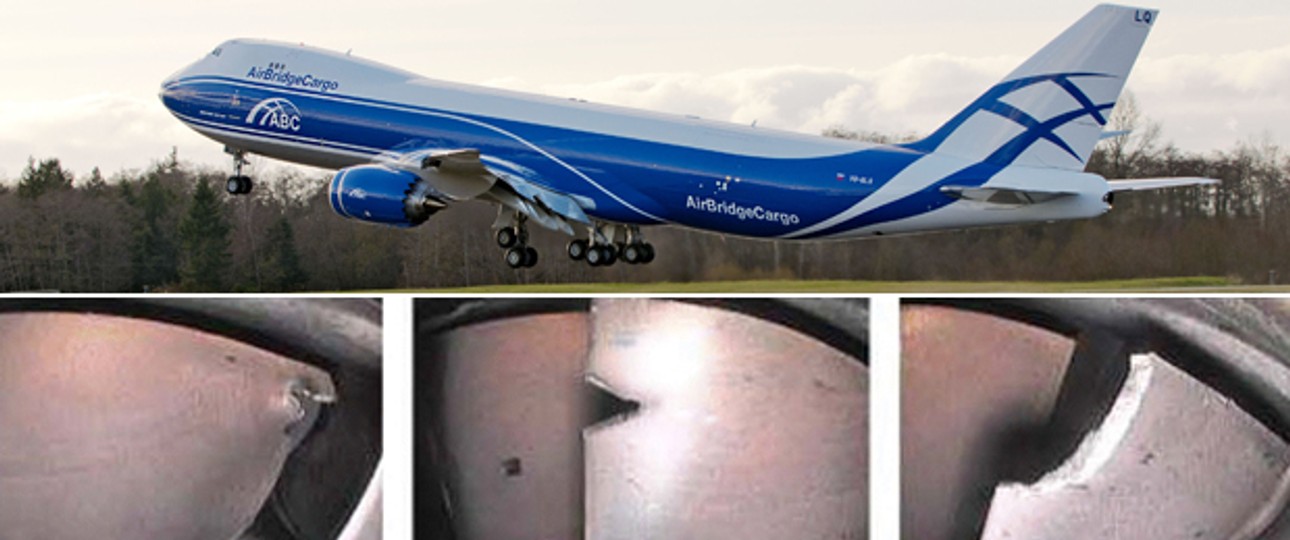 Boeing 747-8 von Air Bridge Cargo: Die Turbokompressoren wurden beschädigt.