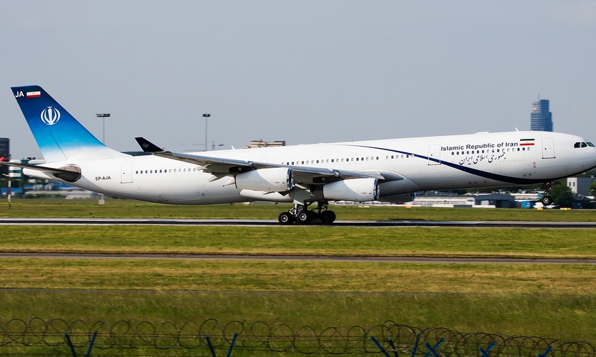 Der AIrbus A340 der iranischen Regierung: Soll zerstört worden sein.