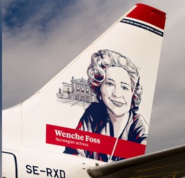 Das neue Design der Norwegian-Heckflossen: Hier zu Ehren der Schauspielerin Wenche Foss.