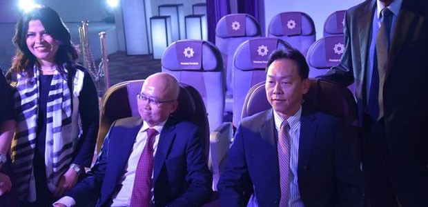 Die Vistara-Führungsriege bei der Vorstellung der Innenausstattung: Die neue indische Airline soll schon Anfang Januar starten.