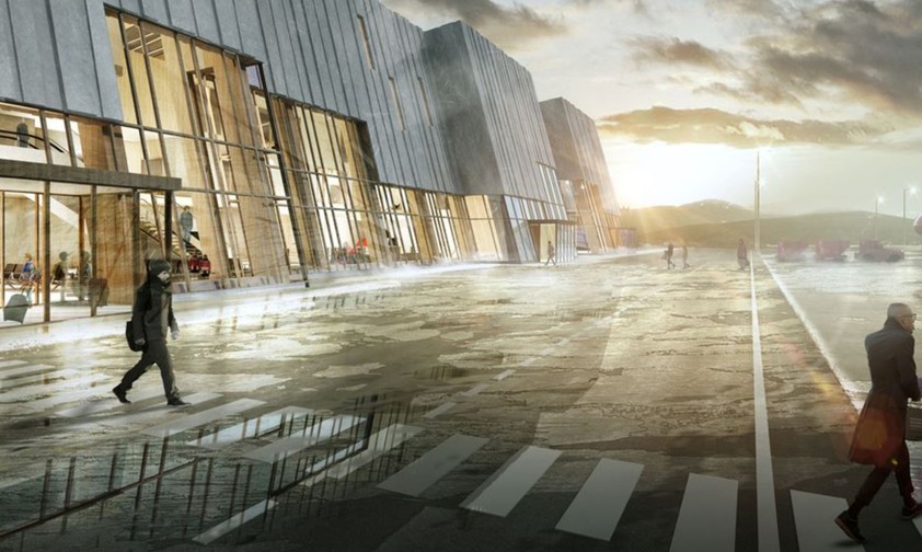 So soll der Flughafen Nuuk künftig aussehen: Er bekommt ein neues Terminal, außerdem ...