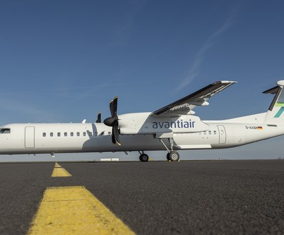 Dash 8 von Avanti Air: Die Airline wird künftig die Flüge für Air Uniqon durchführen.