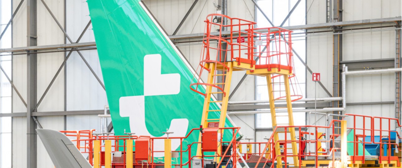 Heckflosse mit neuer Transavia-Bemalung: Ab Ende 2025 am Himmel zu sehen.