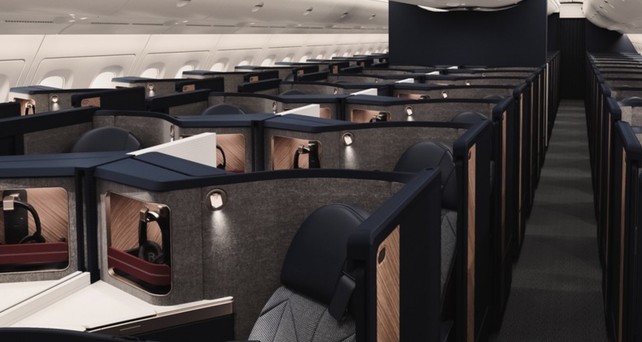 So wird es im Oberdeck aussehen: 106 Sitze nur in der Business Class.