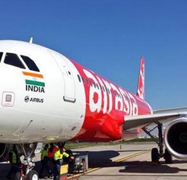 Platz 10 der wachstumsstärksten Airlines: Air Asia India mit einem Plus von 96,1 Prozent. Damit lag die Kapazität bei 1.374.480 Sitzen im dritten Quartal 2017.