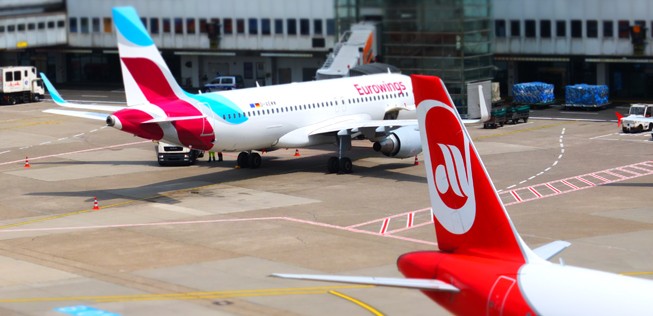 Maschinen von Eurowings und Air Berlin: Werden viele Mitarbeiter wechseln?