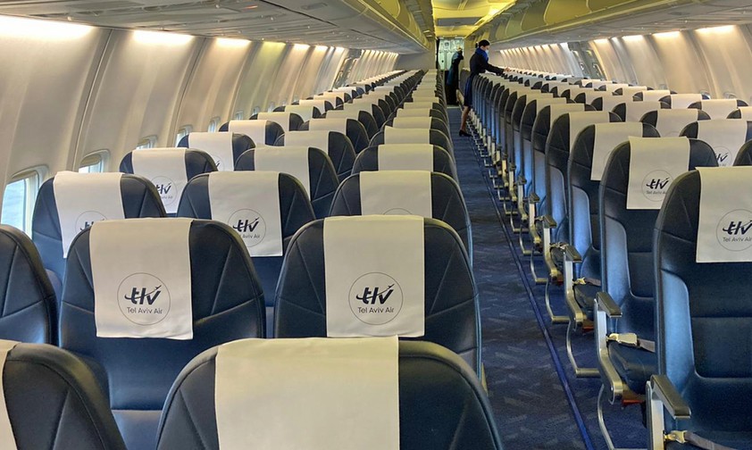 Blick in die Kabine eines Fluges von Tel Aviv Air: Ein Bild der Vergangenheit.