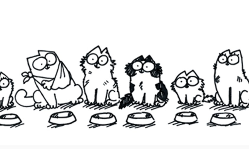 Simons Cat (2.v.l.) und einige Freunde: Die Katze ist einer der Stars im Kanal Paws and Relax.