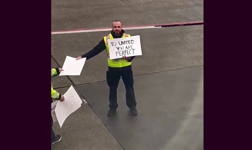 Botschaft per Kartons: United ließ sich inspirieren.