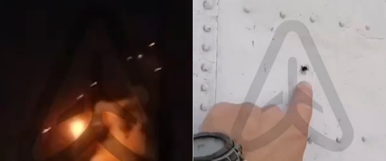 Der Beschuss der Antonov An-2,  ein Einschusloch: Glimpflich ausgegangen.
