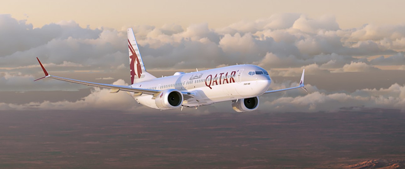 Boeing 737 Max in den Farben von Qatar Airways: Vorerst bleibt es bei der Skizze.