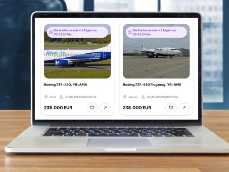 Die beiden Flugzeuge, die zur Auktion stehen: Ein Mal scheiterte der Verkauf schon.