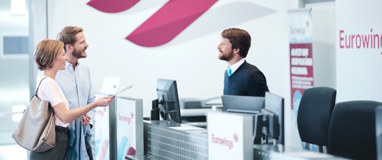 Schalter von Eurowings: «Haben Sie vorreserviert?»