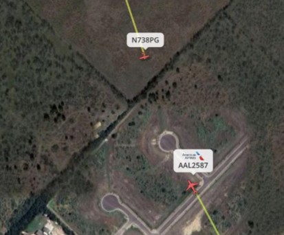 Flugverlauf von Cessna und Boeing 737: Geringer Höhenunterschied.