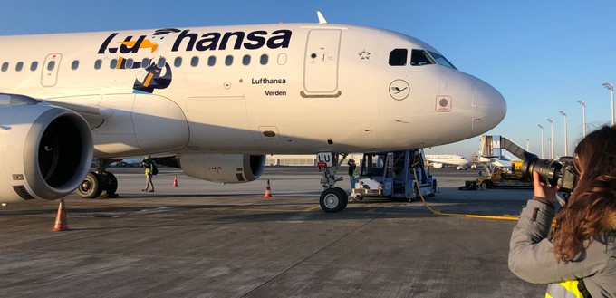 Airbus A319 mit dem Kennzeichen D-AILU: Am 16. Januar kam der Flieger in München an, ...