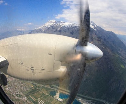 Blick aus einer Saab 200 von Darwin Airline: Ab Sofort kann man das nicht mehr erleben.