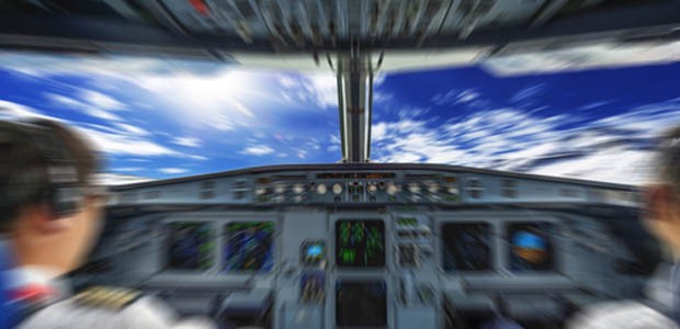 Cockpit: Der Pilot schloss sich ein.