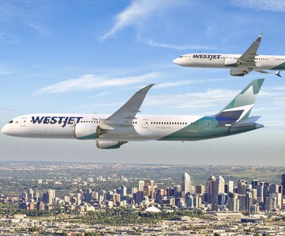 Boeing 737 und 787 in Westjet-Livery: Die Airline hat einen Großauftrag bei Boeing platziert.