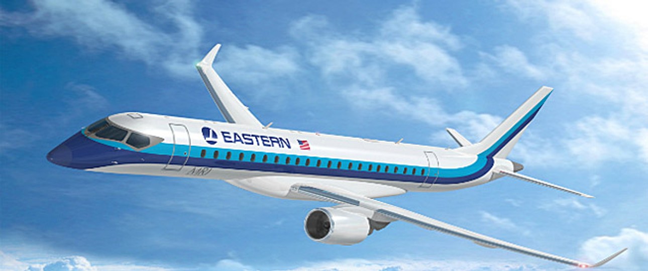 Mitsubishi Regional Jet in den Farben von Eastern Air Lines: Wird so kaum je fliegen.