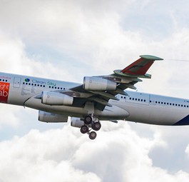 Der umgebaute A340: Der Flug hat geklappt.