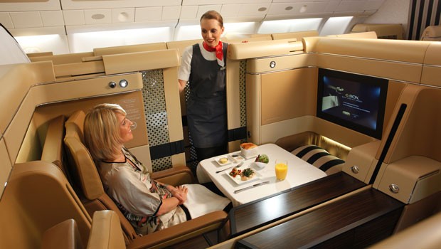 First Class bei Etihad Airways.
