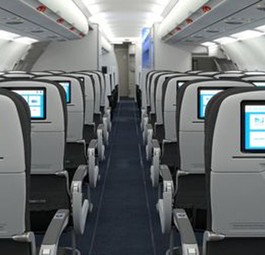 Jetblue-Kabine: Bald mit Amazon Prime.