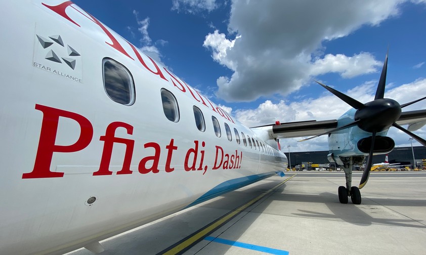 Zum Abschied Ende Mai 2021 bekam die OE-LGI eine Sonderbeschriftung: Pfiat di!