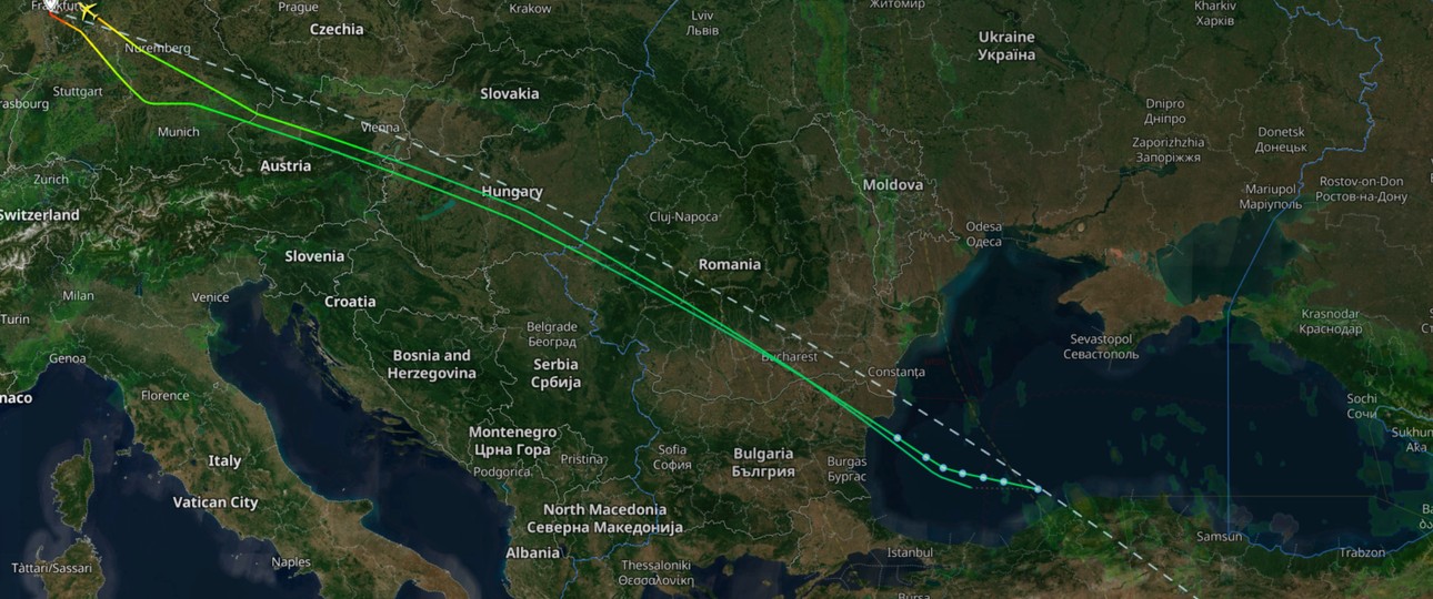 Lufthansa-Flug LH630 nach Dubai: Kehrte am 1. Oktober um nach Frankfurt.