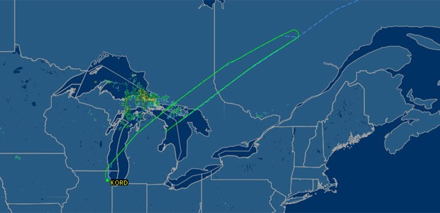 Flugroute bei Flightaware: Das FBI wurde hinzugerufen.