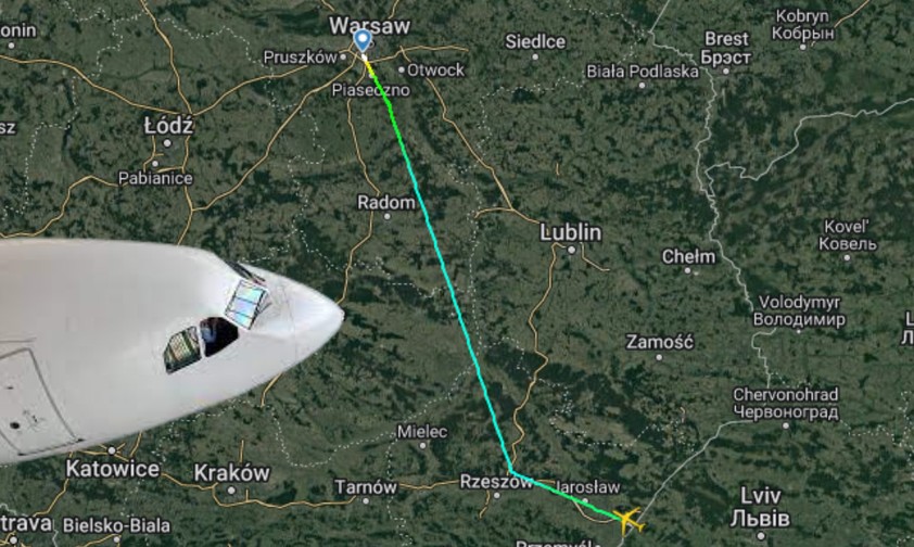 Nase der 9H-SME: Diese Route flog sie.