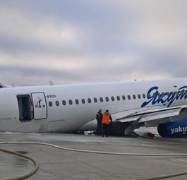 Der Superjet von Yakutia Airlines: In keinem guten Zustand.
