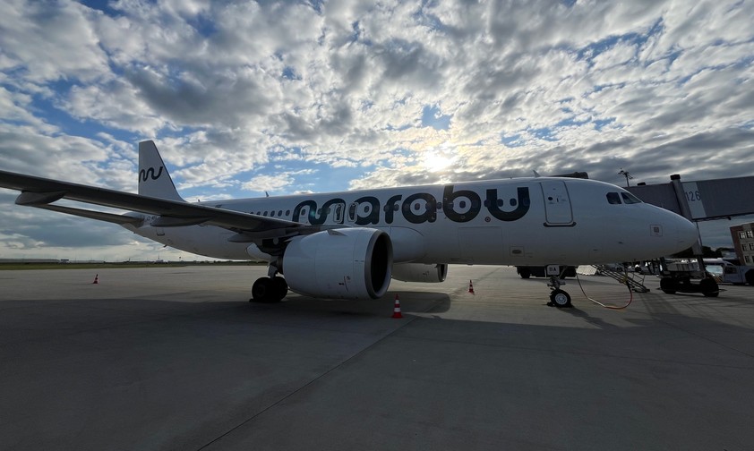 Airbus A320 Neo von Marabu: Die Flotte ist mit Menstruationsprodukten in den Waschräumen ausgestattet.