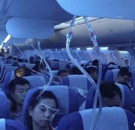 Air-China: Passagiere posteten in Sozialen Netzwerken Bilder der Kabine während des Fluges.