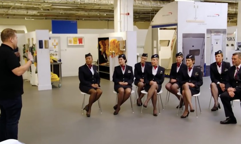 James Corden macht Dreamliner zum Party-Plane