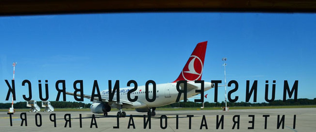 Maschine von Turkish Airlines am Flughafen Münster/Osnabrück: Im Winter sieht man sie nicht mehr.