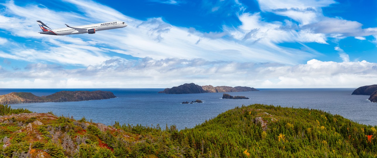 Airbus A350 von Aeroflot über Newfoundland: War verboten.