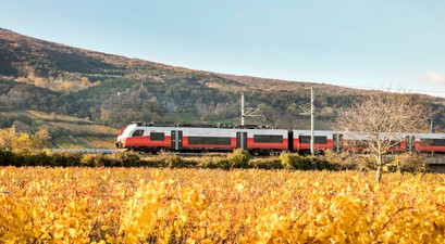 Zug der ÖBB: Der öffentliche Personennahverkehr ist die beliebteste Option zur Anreise zum Flughafen Wien.