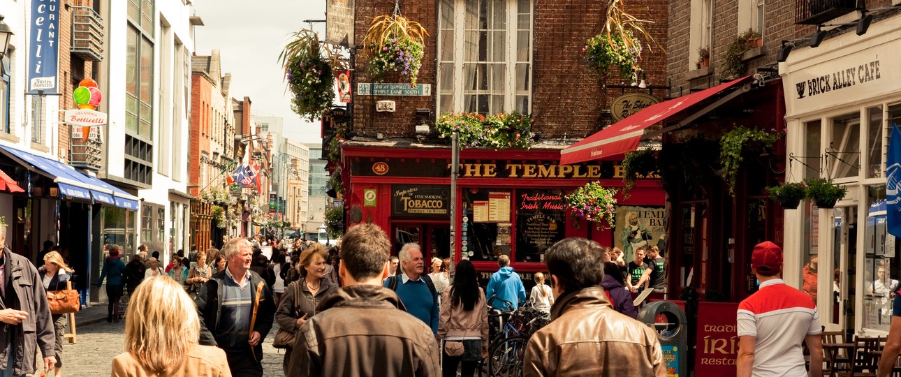 Innenstadt von Dublin: Der Himmel über Irland ist weiter für Flieger aus dem Vereinigten Königreich offen.