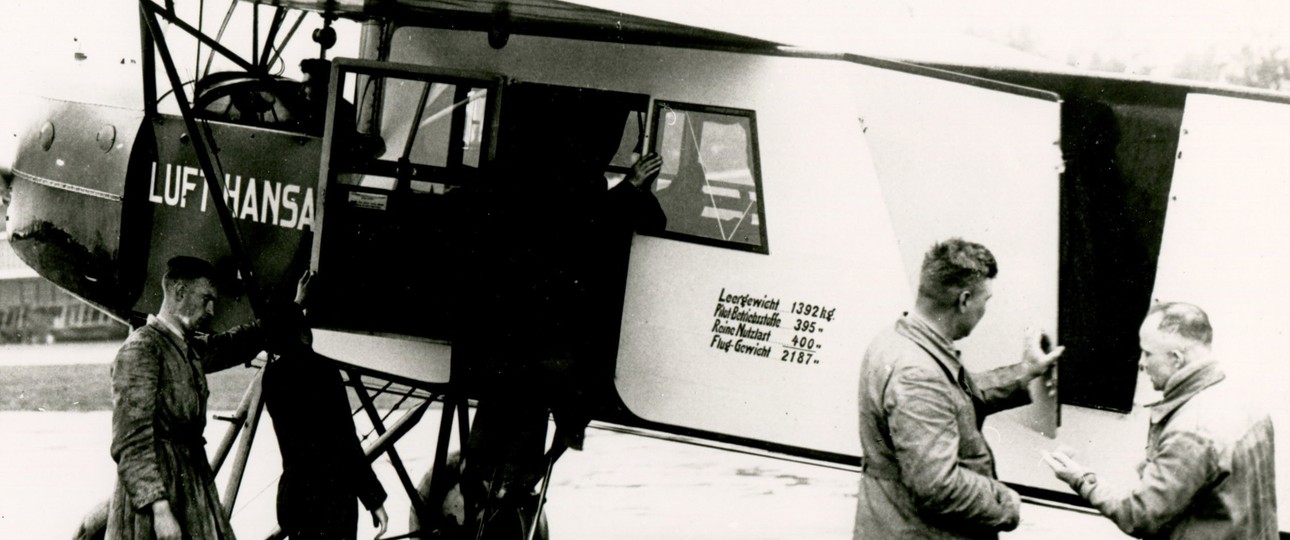 Eine Fokker F.II von Luft Hansa: Das Modell des ersten Fluges.