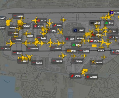 Flugzeuge in Heathrow: Alles stand still.