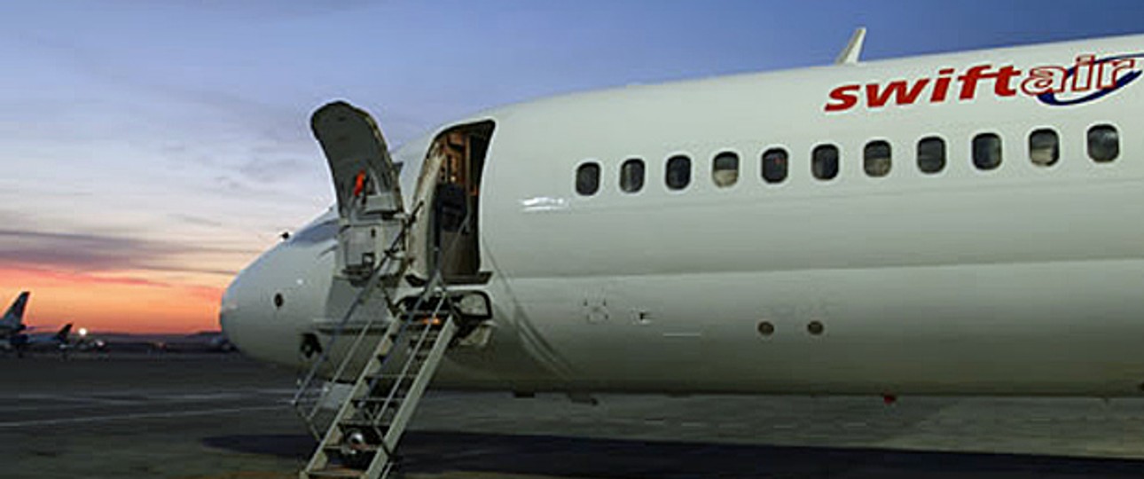 MD83 von Swiftair: Eine Maschine hatte in Frankfurt Probleme.