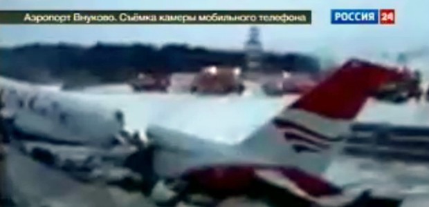 Die verunglückte Maschine: Die Tu-204 brach auseinander.