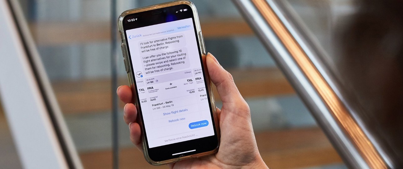 Lufthansa-Service im Facebook-Messenger: Soll etwa bei stornierten Flügen helfen.