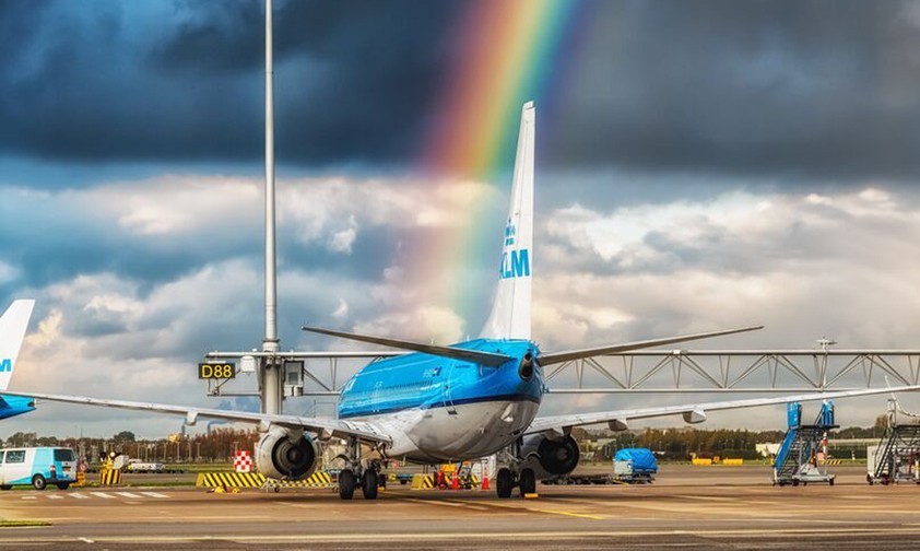 KLM-Flieger: Die Airline hat eine Greenwashing-Klage am Hals.
