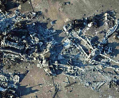 Überreste der Beechcraft 1900, die 2003 auf Air-Midwest-Flug 5481 verunglückte: Niemand überlebte.