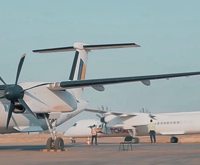 Bombardier Dash 8 Q400 von Tchadia Airlines: Bislang nur zwei Flieger in der Flotte.
