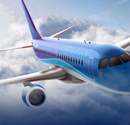 Werbebild von Azal Azerbaijan Airlines: Aufbruch zu neuen Horizonten.